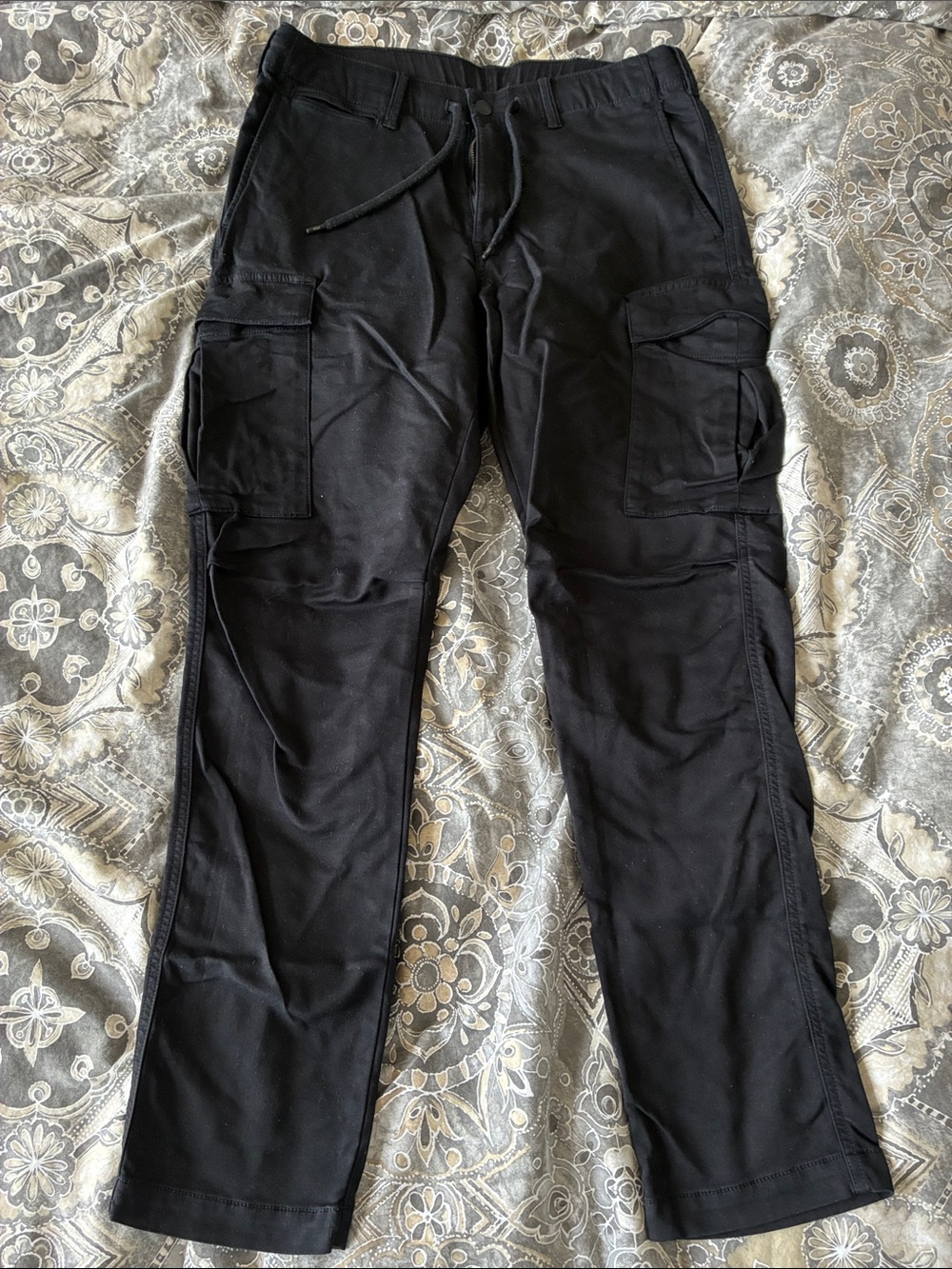 Polo Ralph Lauren Stretch Slim Fit Knitlike Cargo Pant in Black
